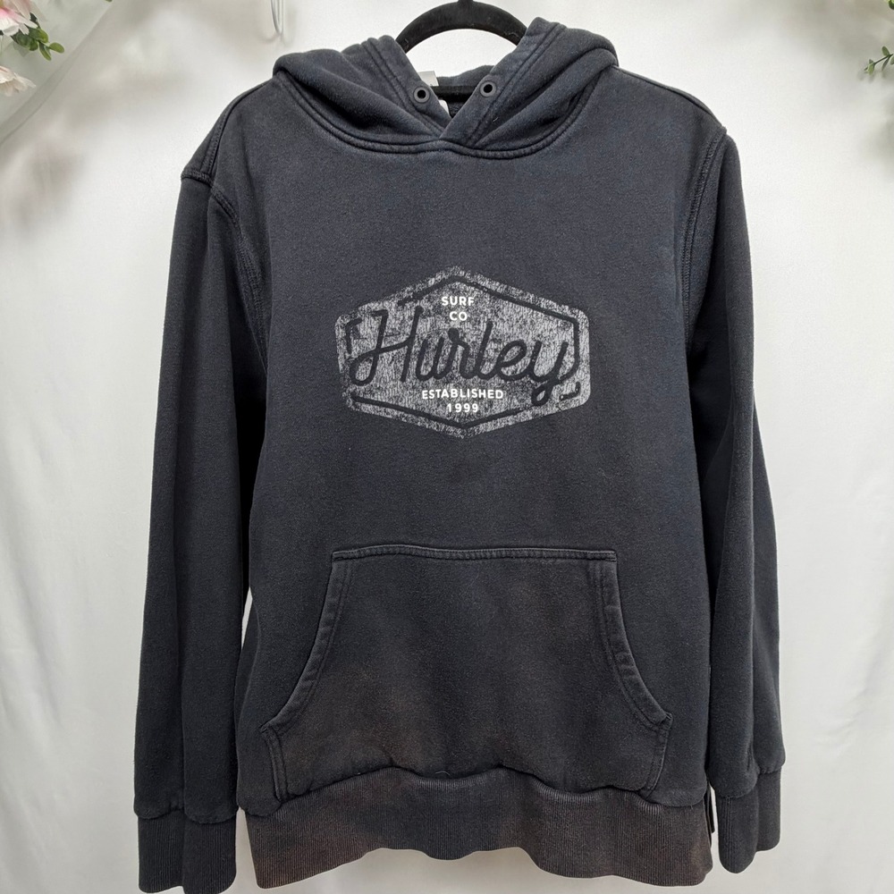 Hurley Mens Surf Co Established 1999 Graphic Hoodie Black Medium HMF23-07381